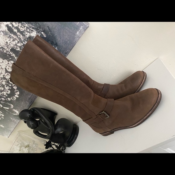 Cole Haan Leather  Nike Air Tall Riding Boots  10 - Picture 4 of 14